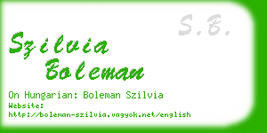 szilvia boleman business card